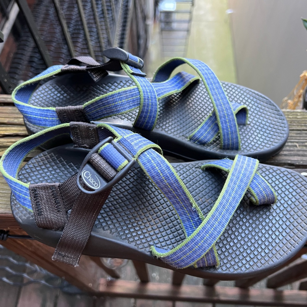 Chaco Z1 Classic Sandals W8 blue & green